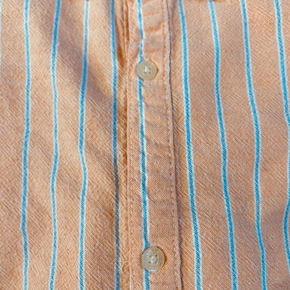 Ralph Lauren Mens Small Easter Orange Blue Striped Button Up Cotton Shirt - Picture 9 of 9